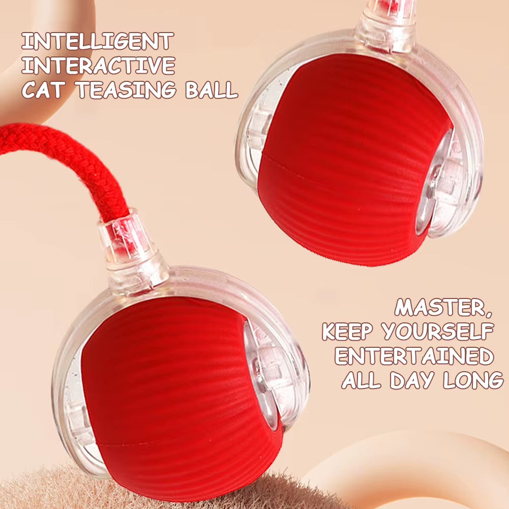 1PCS Cat Interactive Ball Toys Electric Automatic Rolling Ball Toys Rechargeable Self Rotating Ball Anti-Depression Pet Toy 2024