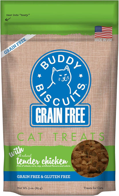 3 Oz Pouch of Grain Free Soft & Chewy Cat Treats Made with Natural Tender Chicken