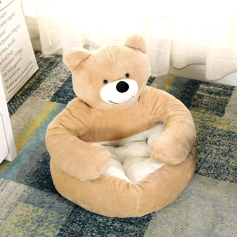 Semi-Enclosed Bear Pet Dog Bed